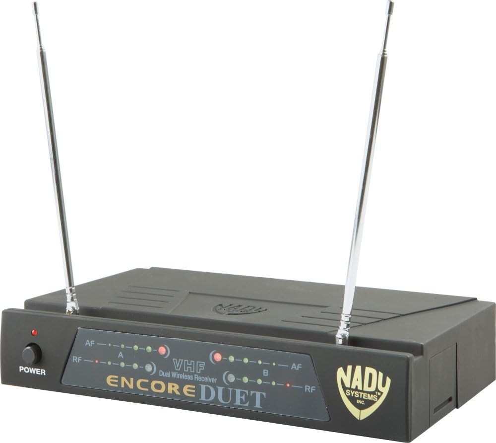 Nady ENCOREDUET-HT A1&D 2-Channel VHF Wireless Dual Microphone System with Dual Hand-Held Mics