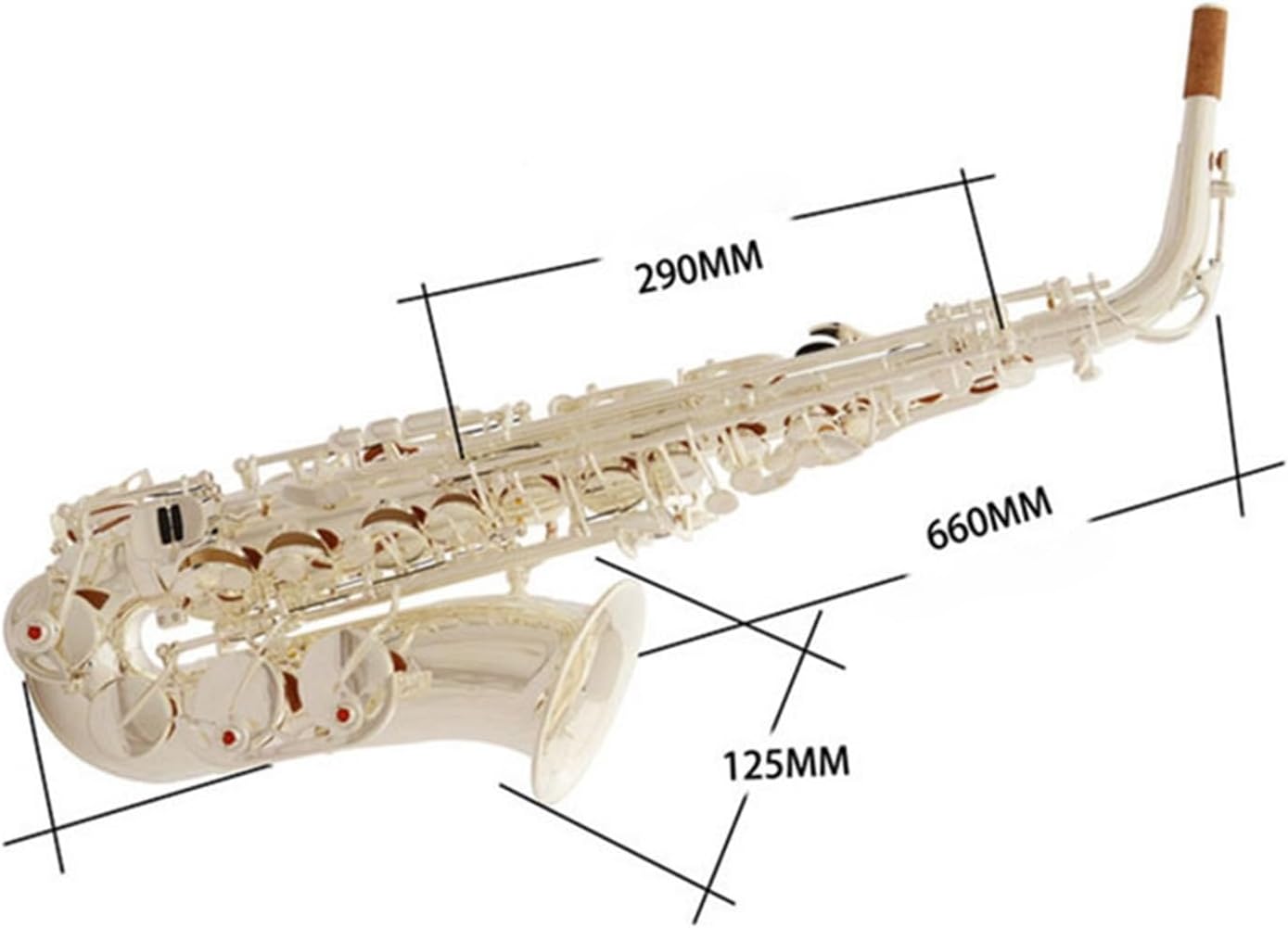 Saxophone for Beginners Performance Instrument Professional E Flat Alto Silver-Plated Saxophone Woodwind Adult Beginner Instrument