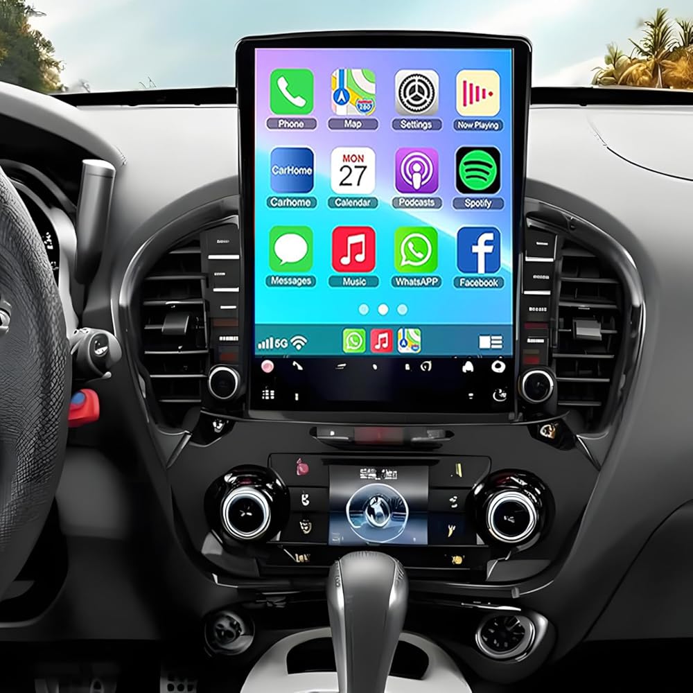 4G+64G Car Radio for Nissan Juke 2010 2011 2012 2013 2014 with Wireless CarPlay Android Auto, 9.7'' Inch Touch Screen Stereo for Nissan Juke WiFi GPS Navigation Bluetooth AHD Backup Camera