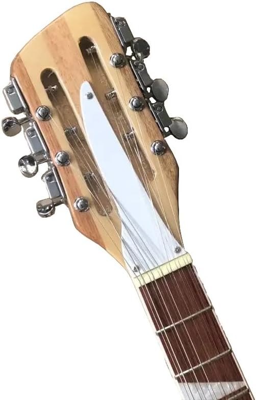 Natural Wood 12-String Semi-Hollow Electric Guitar - 360 Style - 21 Frets - Alder
