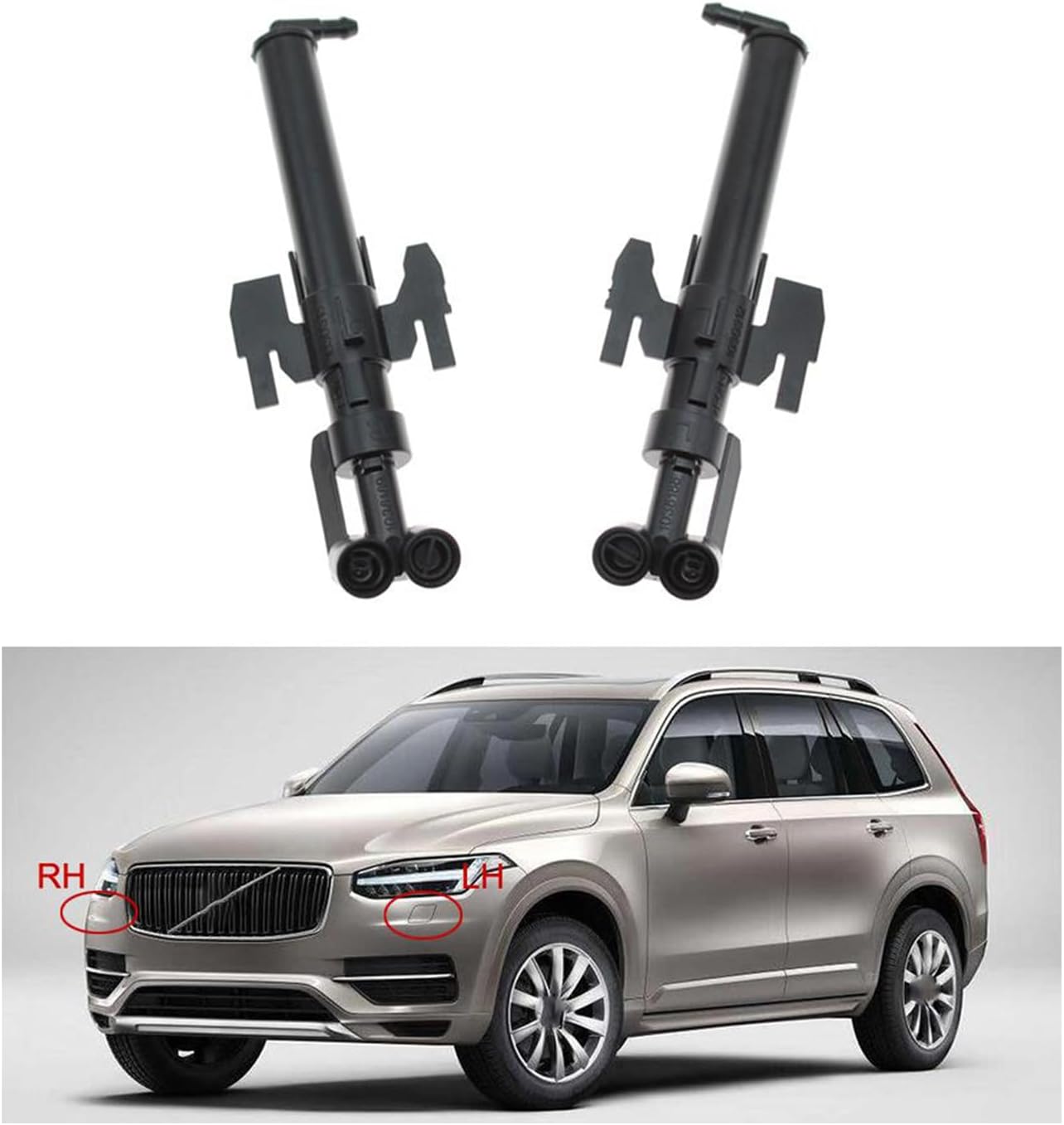 Car Headlight Washer Nozzle 2Pcs Car Headlight Washer Nozzle 31349383 31349382 Head Light Cleaning Jet Pump for Volvo for Xc90 Mk2 2.0L 2016-2020