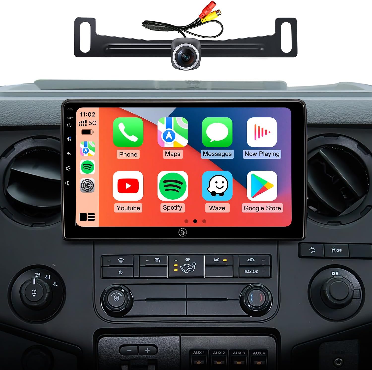 Car Radio Stereo Upgrade for Ford F150(2004-2008) F250/F350/450/550(2008-2016) E150/250/350cargo/ECONOLINE Van(2009-2016) FOCUSFUSION(2005-2007) with Android13/5G WiFi/Wireless CarPlay/Android Auto