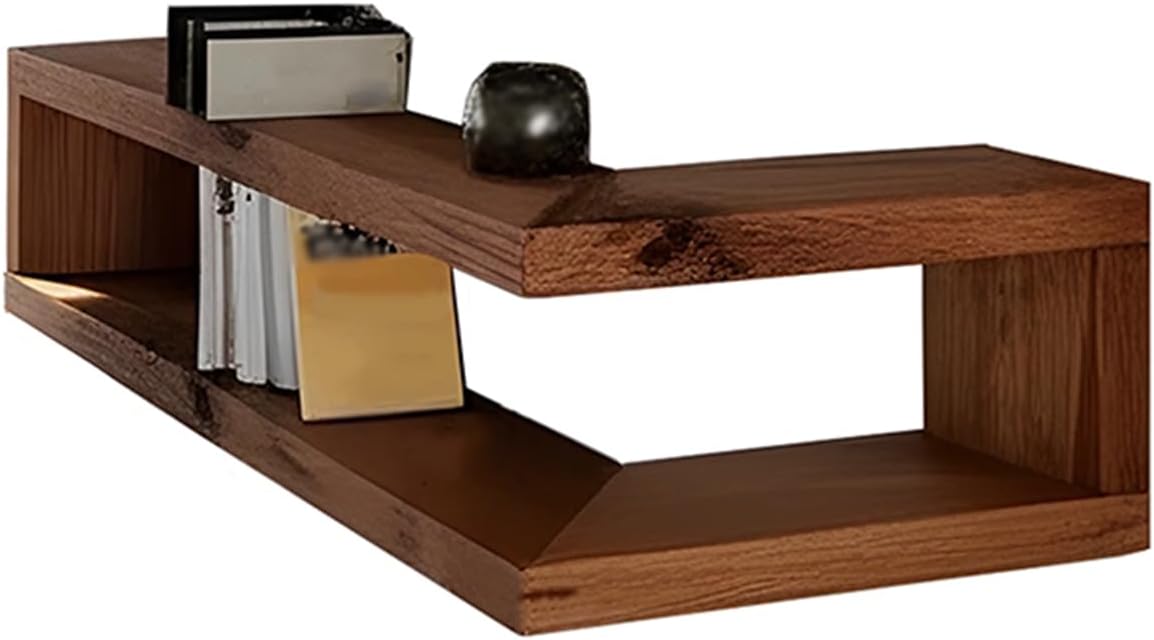 Solid Wood Corner Floating Shelf, Corner Shelf Wall Mounted, Wood Wall Display Shelves Storage Rack for Bedroom, Living Room, Home Office (39.4
