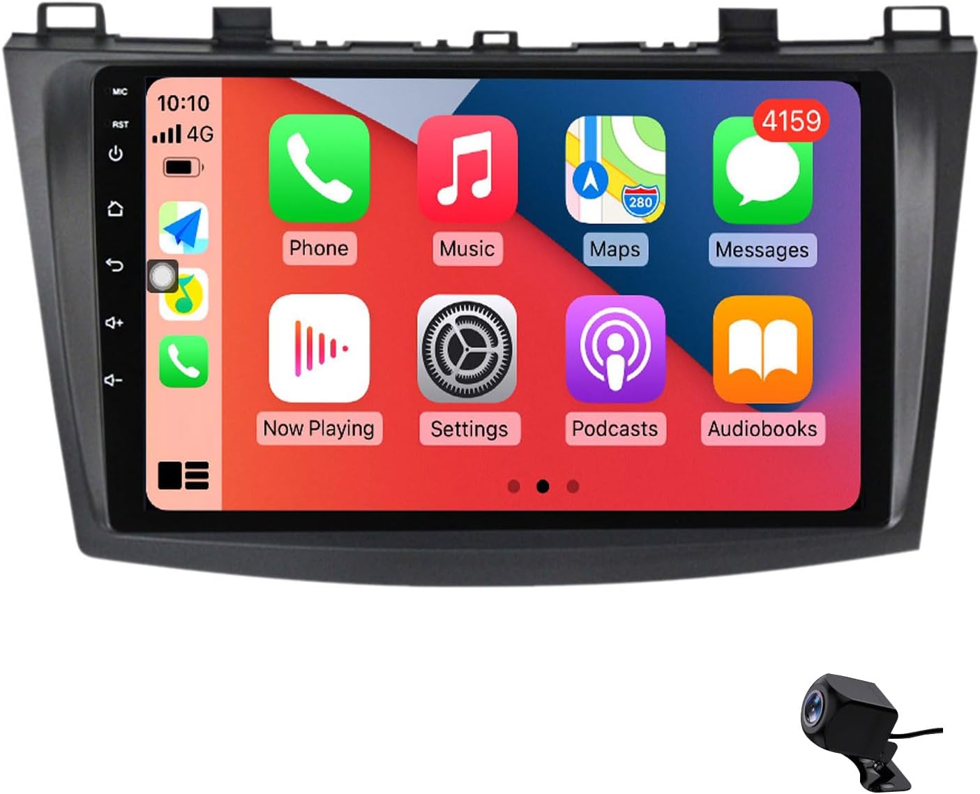 HD Touch Screen Bluetooth Car Stereo with Wireless CarPlay and Android Auto, FM/AM RDS Radio for Mazda 3 2010 2011 2012 Bluetooth Split Screen 1080P Video