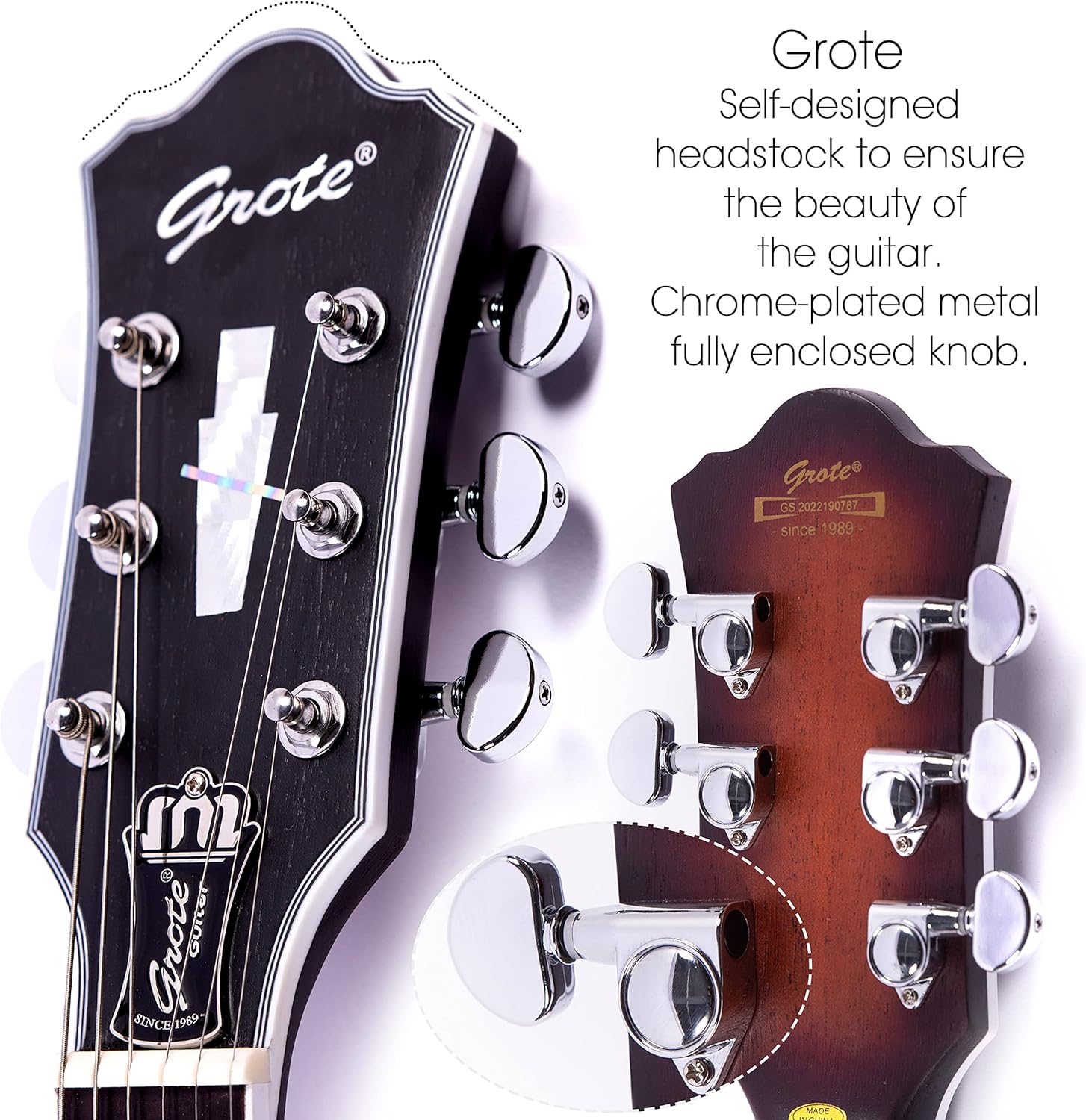 Grote LPF-002 Semi-Hollow Body Electric Guitar Matte Finished with Gigbag (VS)