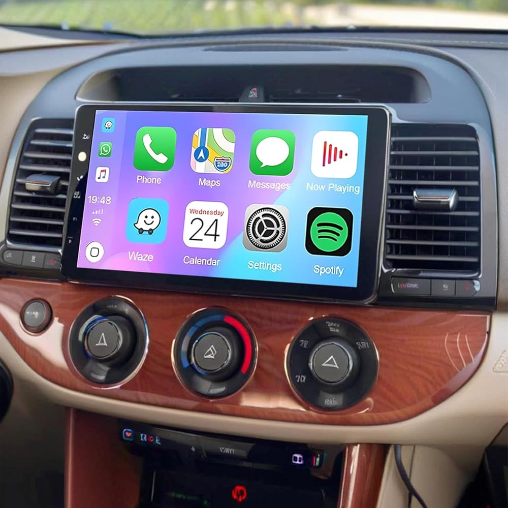 Car Stereo for Toyota Camry 2002 2003 2004 2005 2006 with Wireless Apple CarPlay Android Auto, 9 Inch IPS Touch Screen Carmry Head Unit GPS WiFi Bluetooth FM Mirrorlink AHD Camera -2+32G