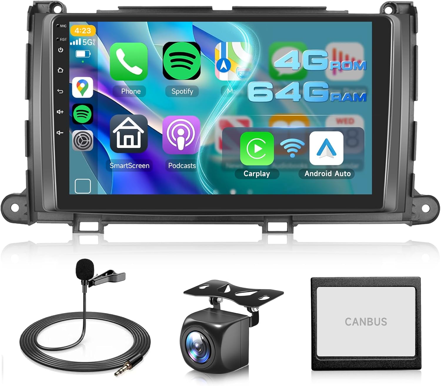 4G+64G Android Stereo for Toyota Sienna 2011-2014 Radio Upgrade 9 Inch IPS Touch Screen Head Unit, Driauto Car Stereo with Wireless Carplay Android Auto GPS WiFi DSP Bluetooth FM RDS Backup Camera