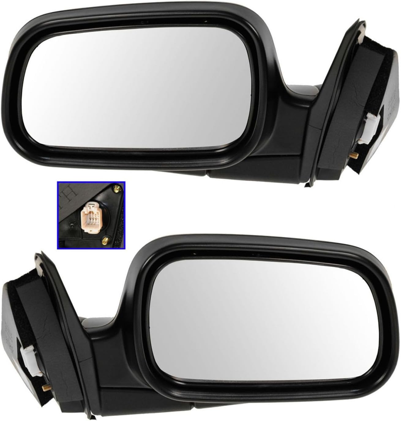 TRQ 2 Piece Driver and Passenger Side Mirror Assembly Set Electric Adjustment Non-Heated No Memory Black Compatible with 1994-1997 Honda Accord HO1320111 HO1320114 HO1321111 HO1321114 HO1321158