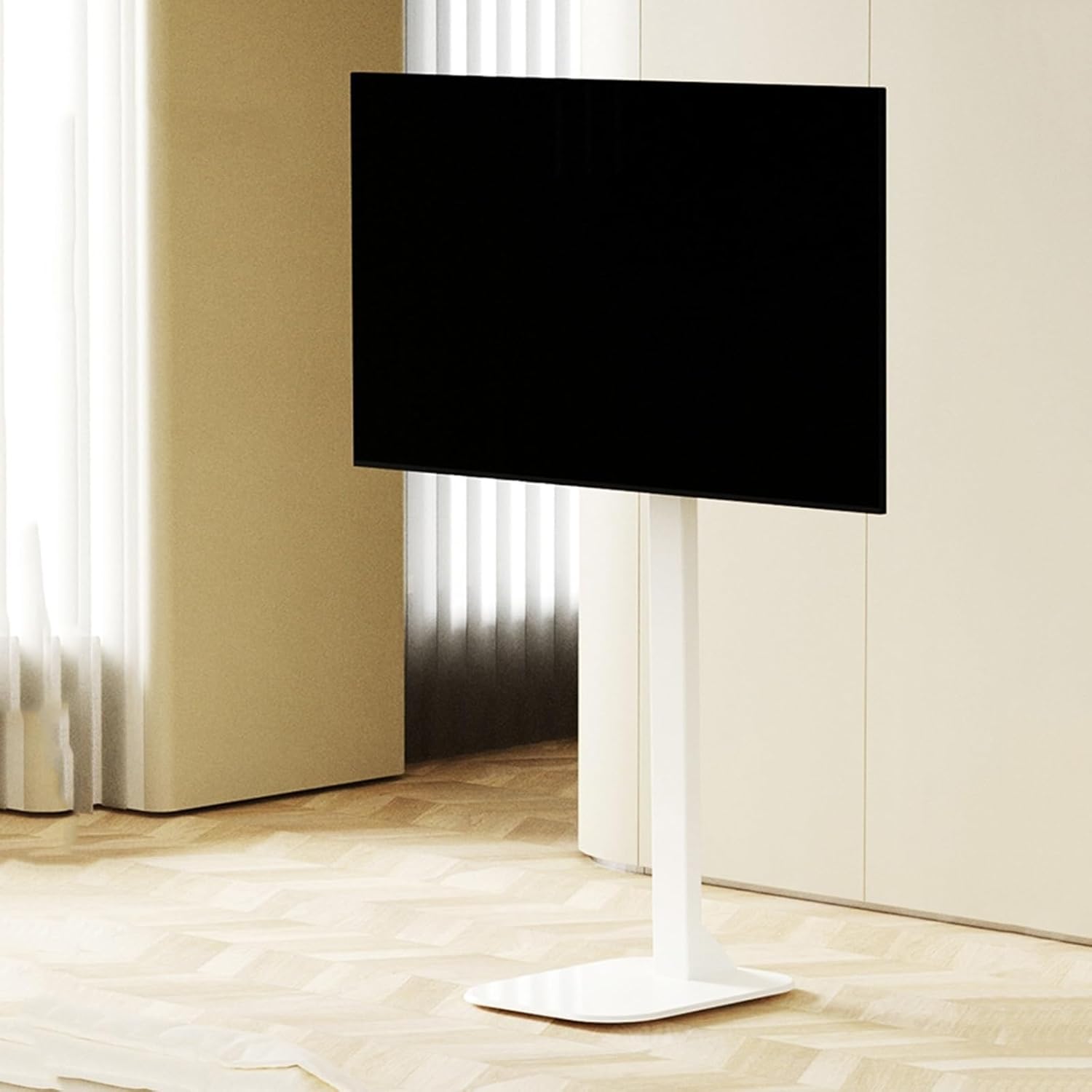 TV Monitor Wall Mount,TV Wall Mount,Universal TV Floor Stand, Floor TV Stabd for 32-75 Inch TVs, Height Adjustable Wire Management TV Mount, Space Saving, Perfect for Corner & Bedroom