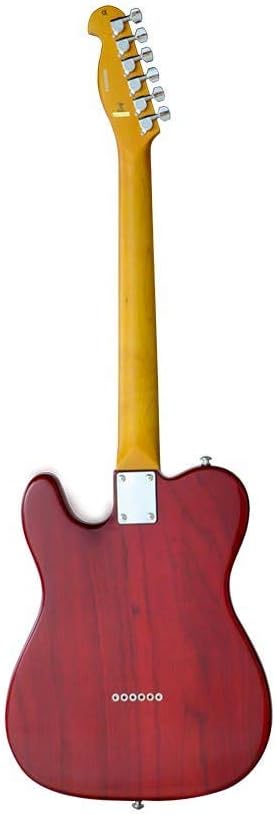 Monoprice Indio Series, 6-String Retro DLX Plus Electric Guitar - Right Handed, With Gig Bag, Solid Ash Body, Maple Neck and Fretboard, Cherry Red Burst
