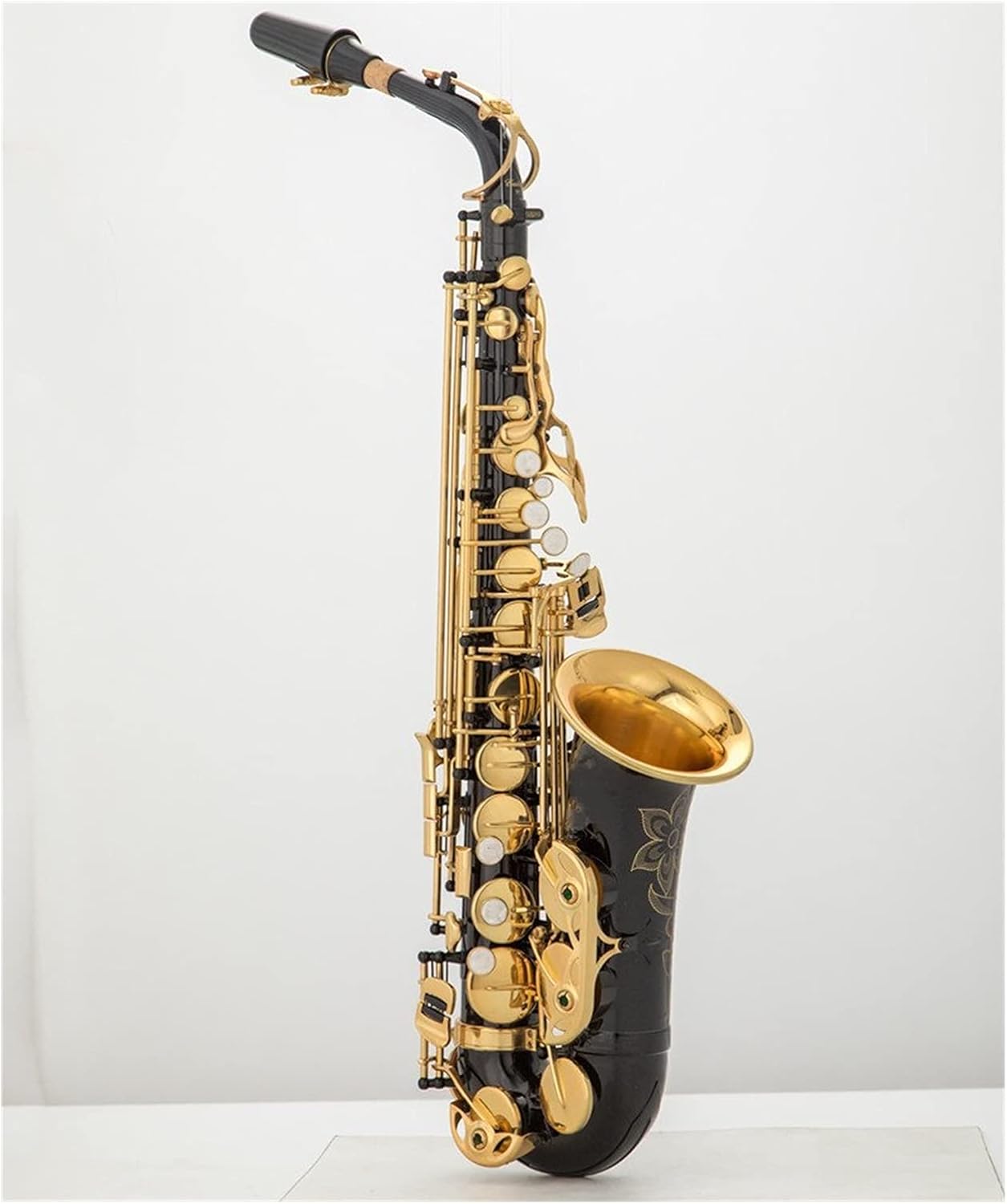EB Alto Saxophone Brass Lacquered Gold E Flat Sax Woodwind Instrument Student Saxophone (Color : Gold)