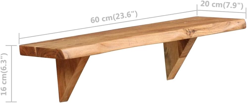 Floating Shelves,Rustic Wood Wall Storage Shelves, Wall Mounted Shelf Organizer Display Shelf,for Living Room, Bedroom, Kitchen, Bathroom,Office,Wall Shelves 2 pcs 23.6