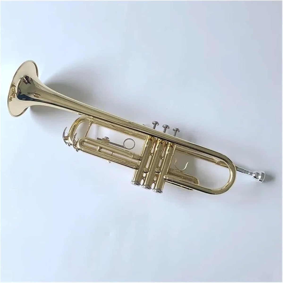 Professional Bb Trumpet - Brass Body with Gold Lacquer & Silver Plated Finish - Musical Instrument for Students, Beginners & Adults