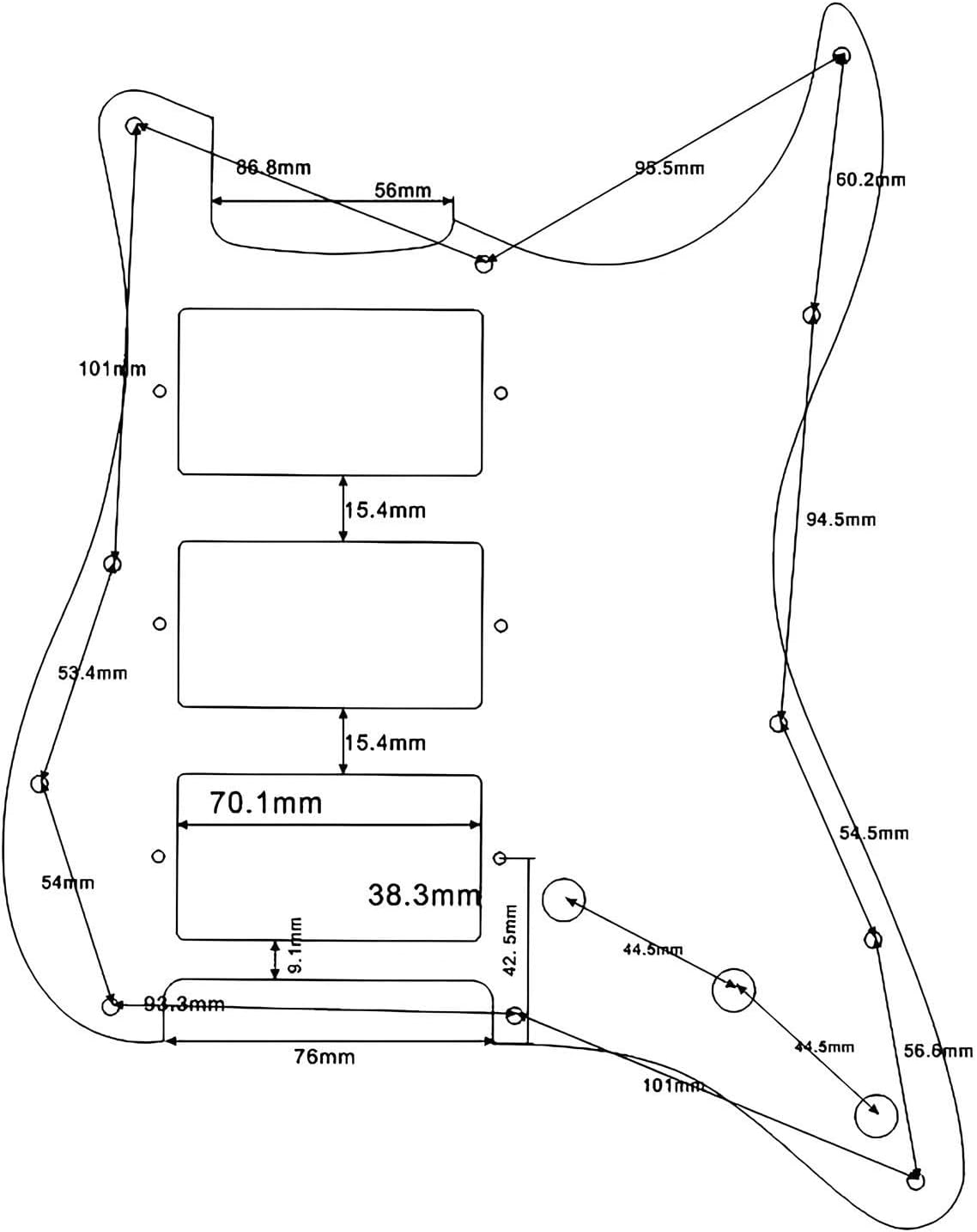 Prewired Electric Guitar Pickguard HHH Prewired Loaded Guitar ST Gold Humbucker Pickups Coil Splitting Switch For Electric Guitar Part Replacement