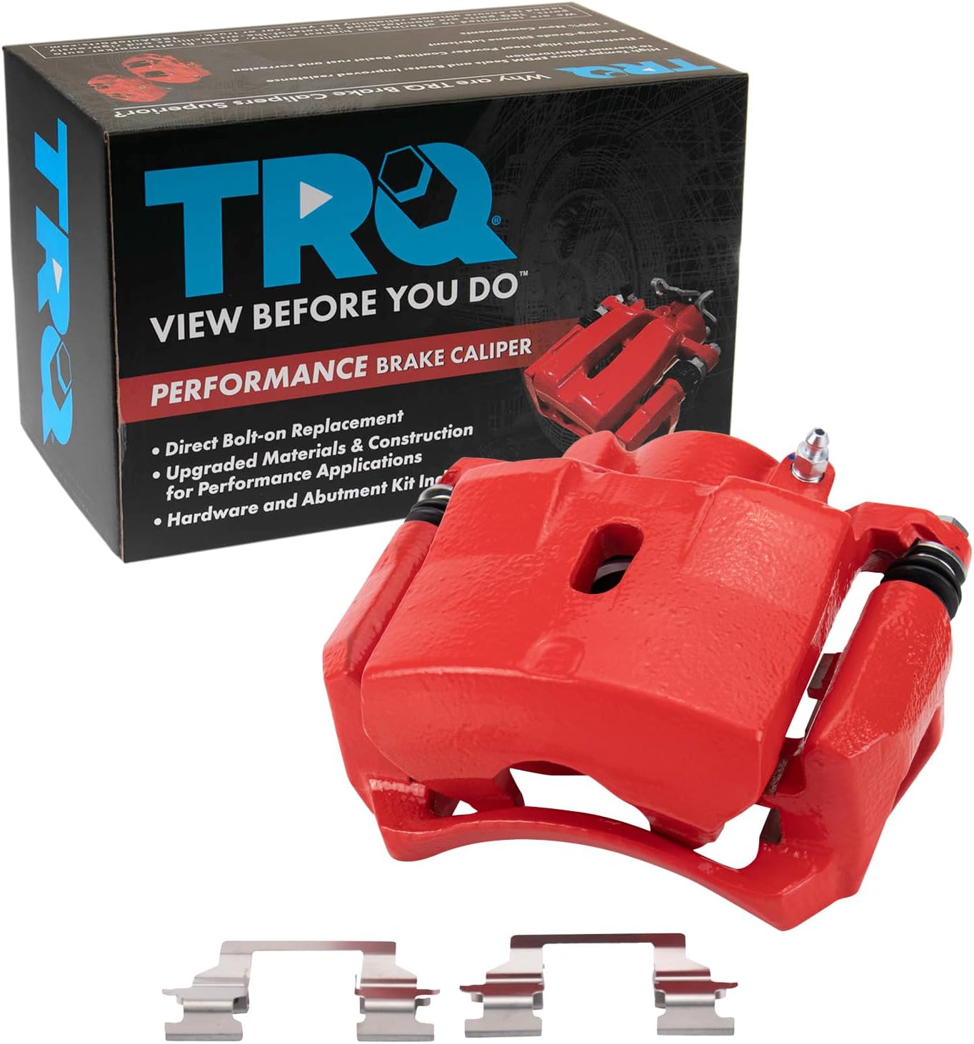 TRQ Front Left Brake Caliper w/Bracket Performance Red Drivers Side Compatible with 2006-2011 Chevrolet HHR 2004-2008 Malibu 2006-2007 Pontiac G6 2007-2008 Saturn Sky