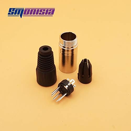 Davitu Electrical Equipments Supplies - Smonisia 100Pcs/lot 3/4/5 Pin XLR Audio Cable Connector Microphone Panel Mount Socket XLR Converter Adapter Sliver - (Connector Type: Male, Pins: 3P)