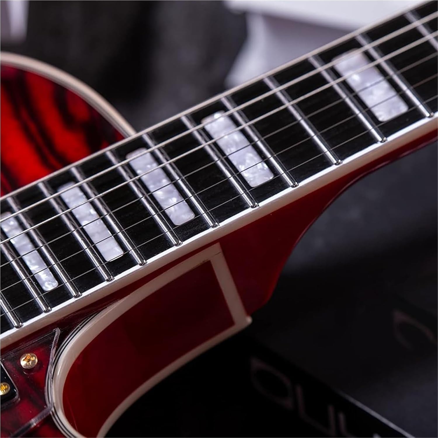 Beginner Electric Guitar Kits Semi Hollow Body Electric Guitar Coils Splitting With Gigbag Vintage Sunburst(Red)