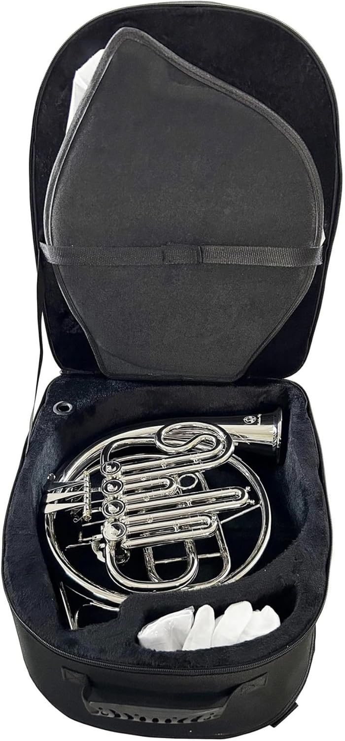 Single Key Bb French Horn 4 Knobs Nickel Plated