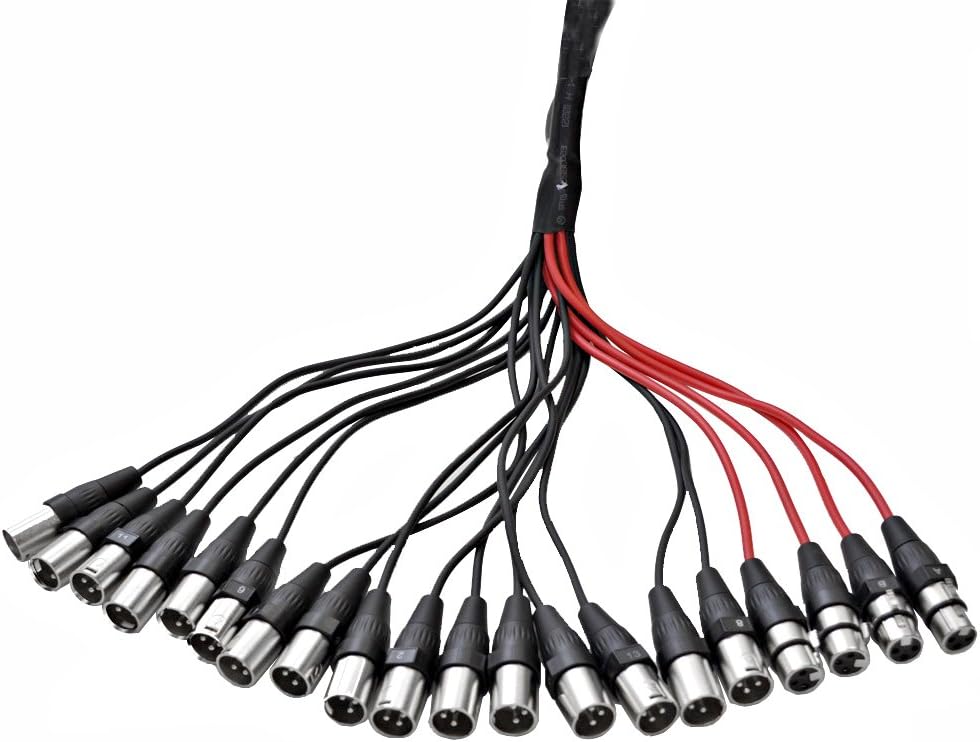 Seismic Audio Speakers 16 Channel Low Profile XLR Send Circuit Board Snake Cable, XLR Splitter Cable, 50 Feet