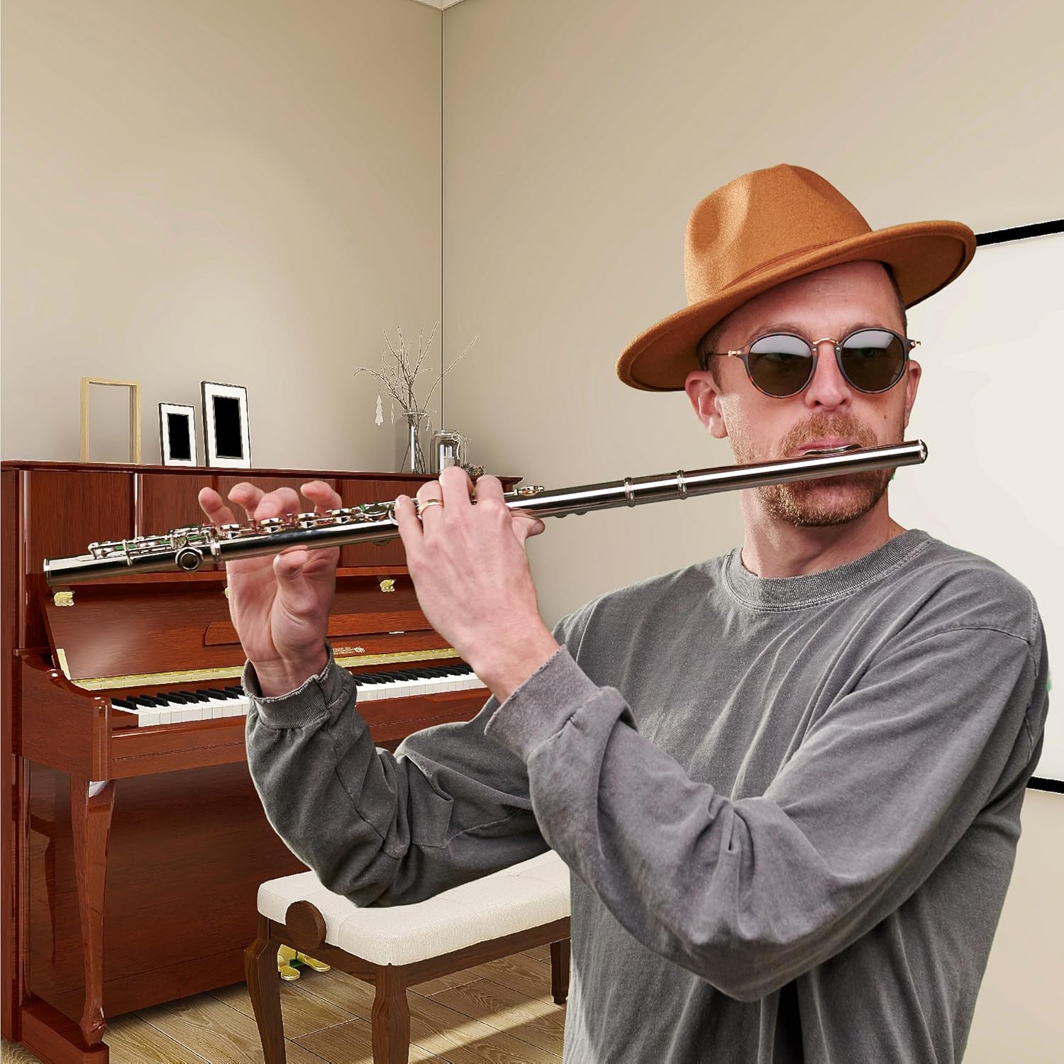 Cecilio Closed Hole C Flute - Musical Instrument, Beginner/Intermediate Flute in Band & Orchestra, Nickel