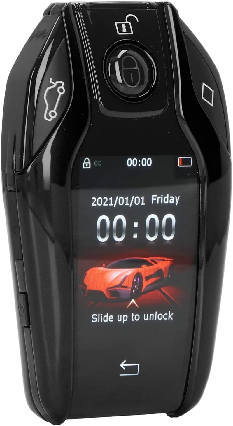 LCD Key fob LCD Key for All Cars Keyless Entry and Remote Control Universal TK800+ LCD Touch Sn Smart Key Remote Keyless Entry for All Start Stop Engine Button Red (Black)