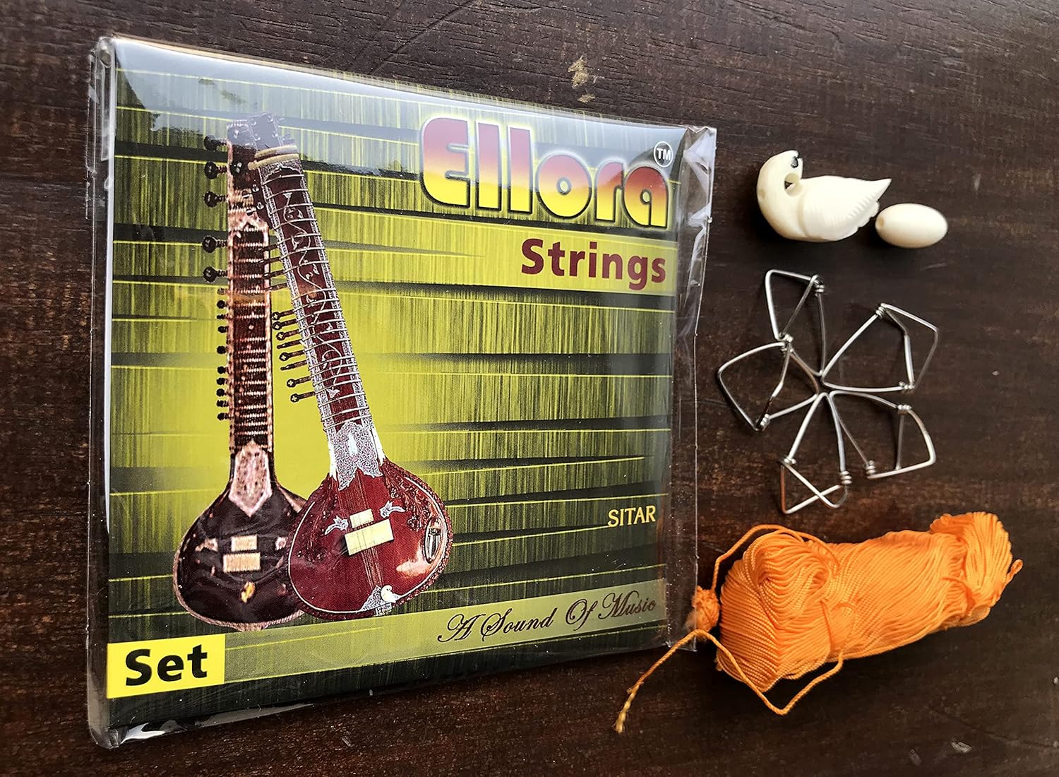 Sitar Accessories Strings Mizrab fret thread tuning beads all in one