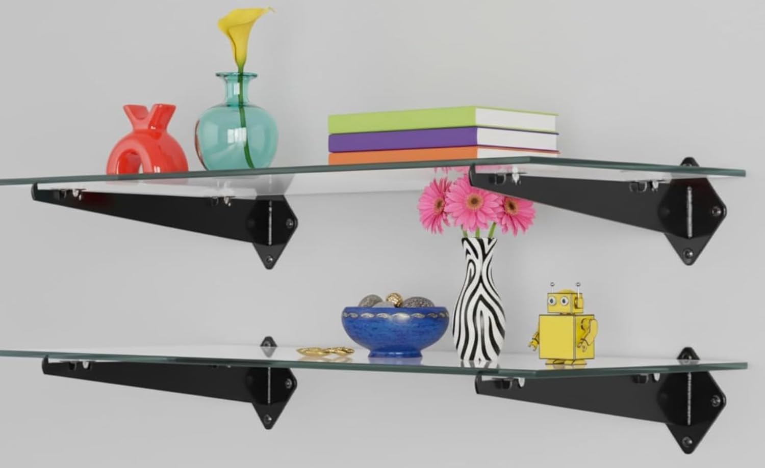 WISDOMFUR 5-Pack Tempered Glass Shelf Panels – 14