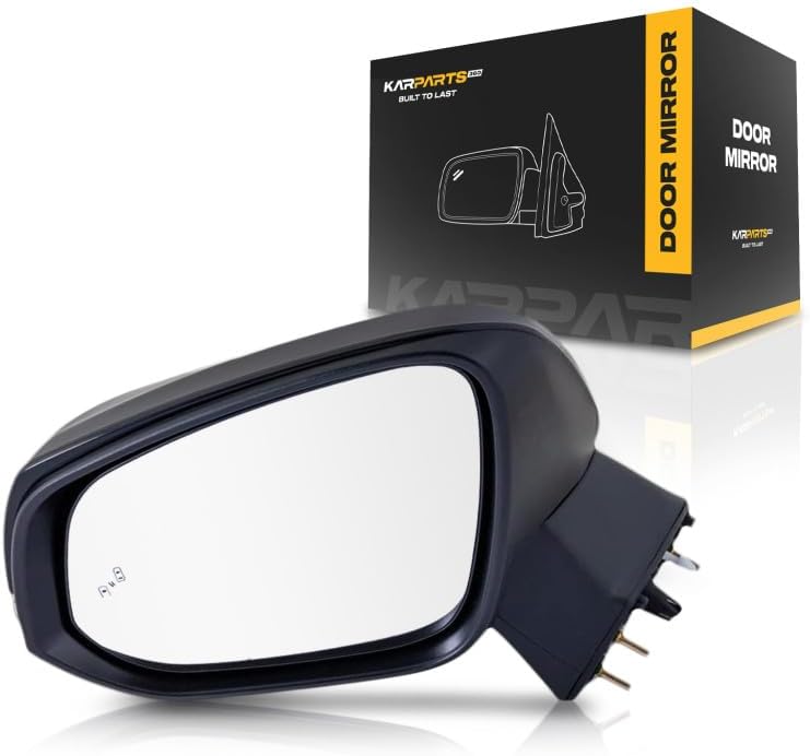 For Toyota RAV4 2019 2020 2021 Door Mirror Assembly Driver Side Manual-Folding Power Heated w/Puddle Light & Blind Spot Detection & Turn Signal Light Texture Hybrid For TO1320423