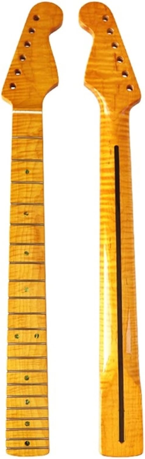 Guitar Neck Canadian Flame Maple Wood Electric Guitar Neck 21F 22F Neck for Electric Guitar Guitar ​Neck Replacement (Color : 9)