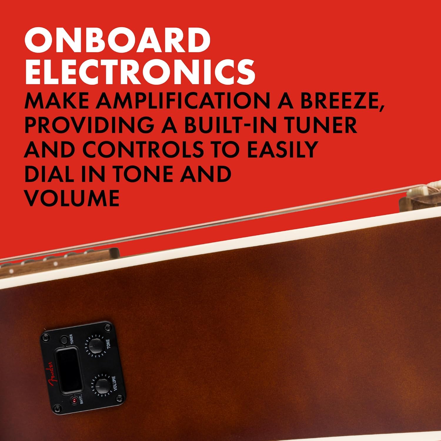 Fender California Debut Redondo CE Series Acoustic Guitar, Beginner Guitar, 2-Year Warranty, Includes Built-In Tuner, Natural