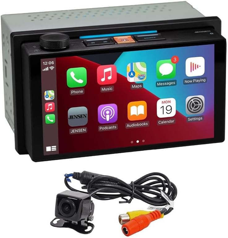 JENSEN J5UP7 7-inch Top Mount Control Car Stereo & BUCAM100J Backup Camera