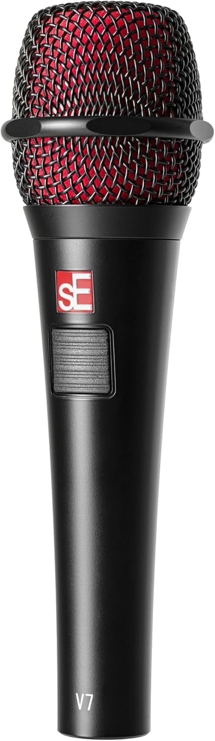 Briskdrop sE Electronics V7-PTT Talk Back Handheld Dynamic Microphone - Bundle with 2 XLR Cables and 10 Cable Ties