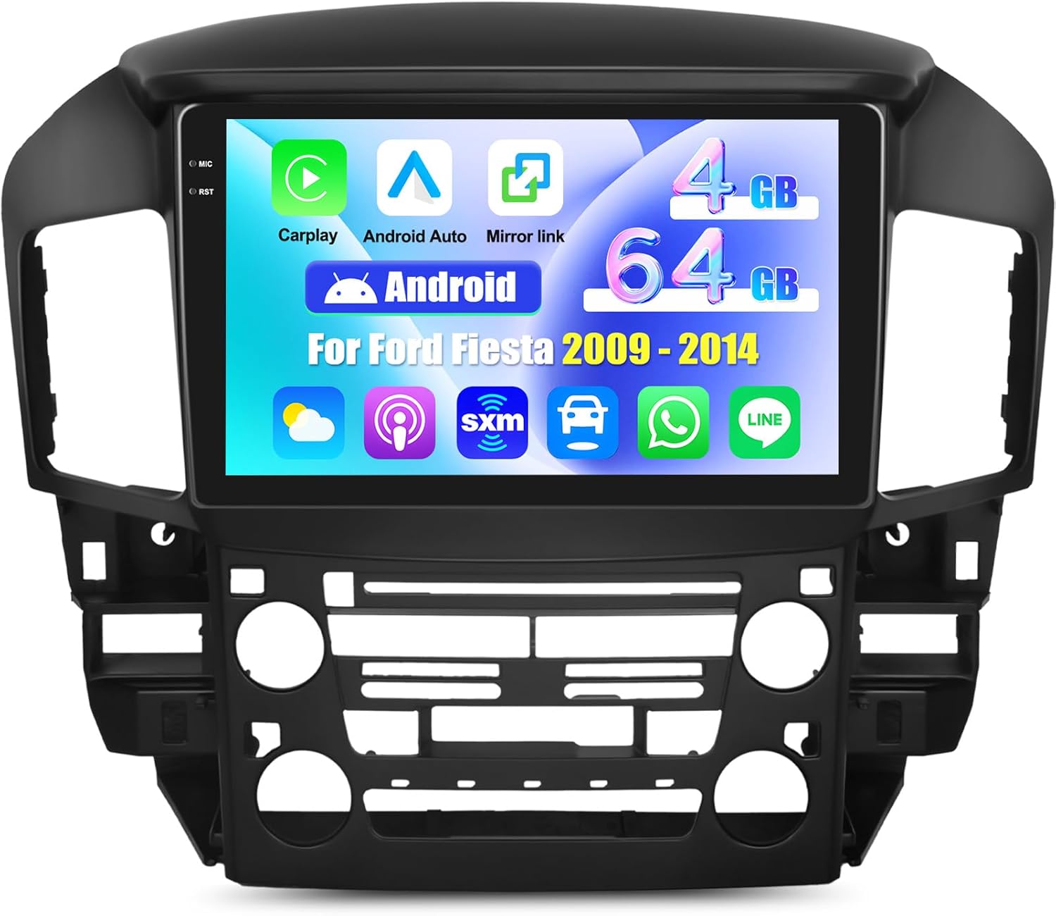 [4G+64G] Android Car Radio for Lexus RX300 Toyota Harrier 1997 1998 1999 2000 2001 2002 2003 with Carplay Android Auto 9 Inch Touch Screen Bluetooth FM RDS/WiFi/GPS Navigation/SWC+AHD Backup Camera