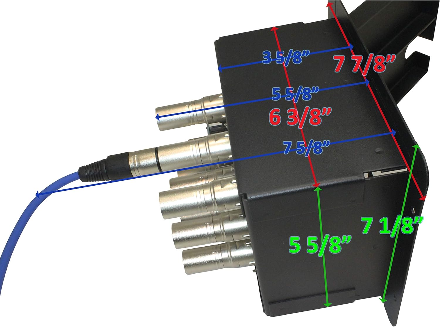 Recessed Stage Floor Box with Passthrough Connectors (8 Female XLR, 1 Ethernet)