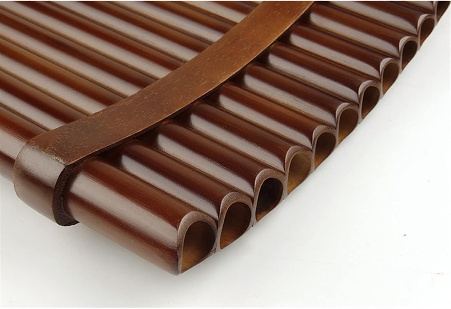 18 Pipes Brown Pan Flute F Key Panpipes Woodwind Instrument Traditional Instrument Bamboo Pan Flute (Color : Left)