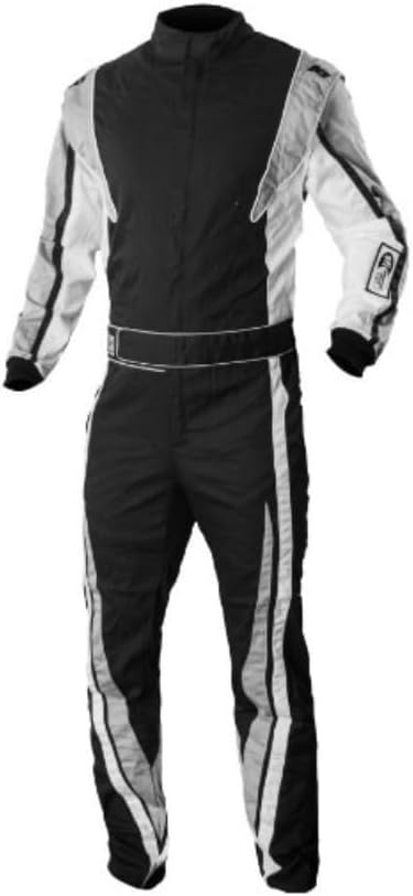 K1 Race Gear SFI 3.2a/1 Victory Auto Racing Suit (Black/White/Grey, Large)