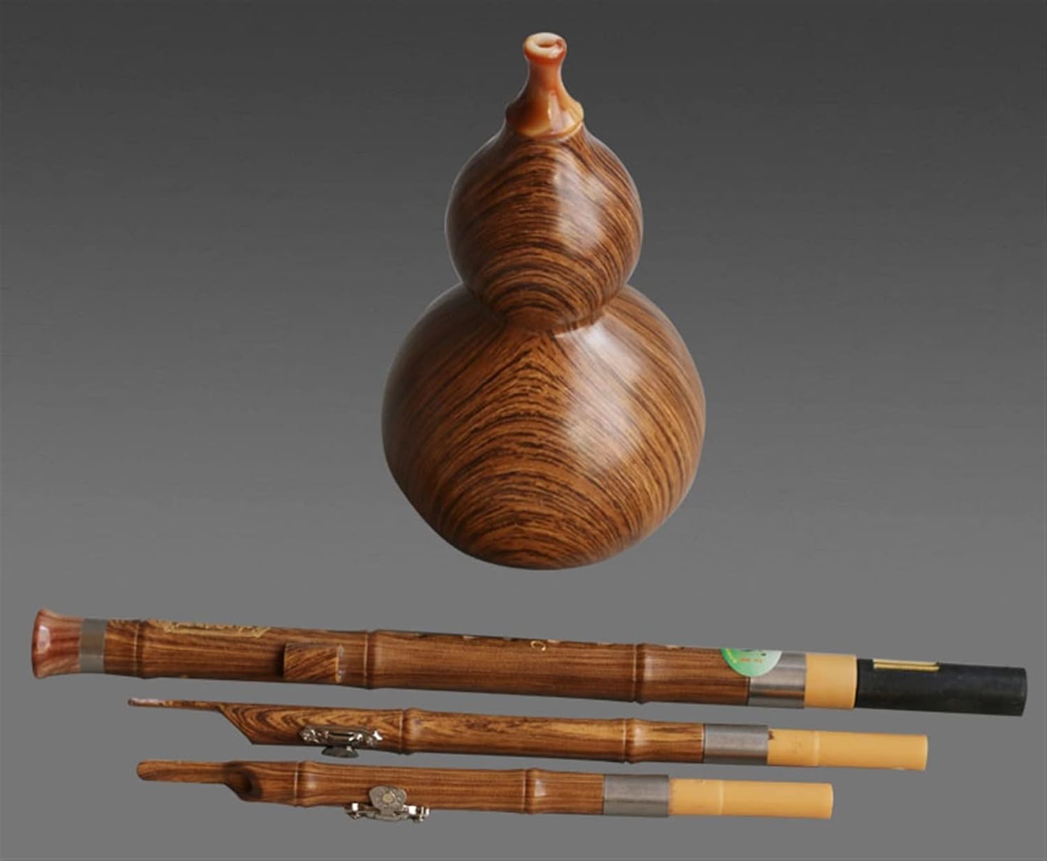 FLFL Hulusi C Key Cucurbit Flute Hulusi Brown Musical Instruments Woodwind Instrument (Color : 02)