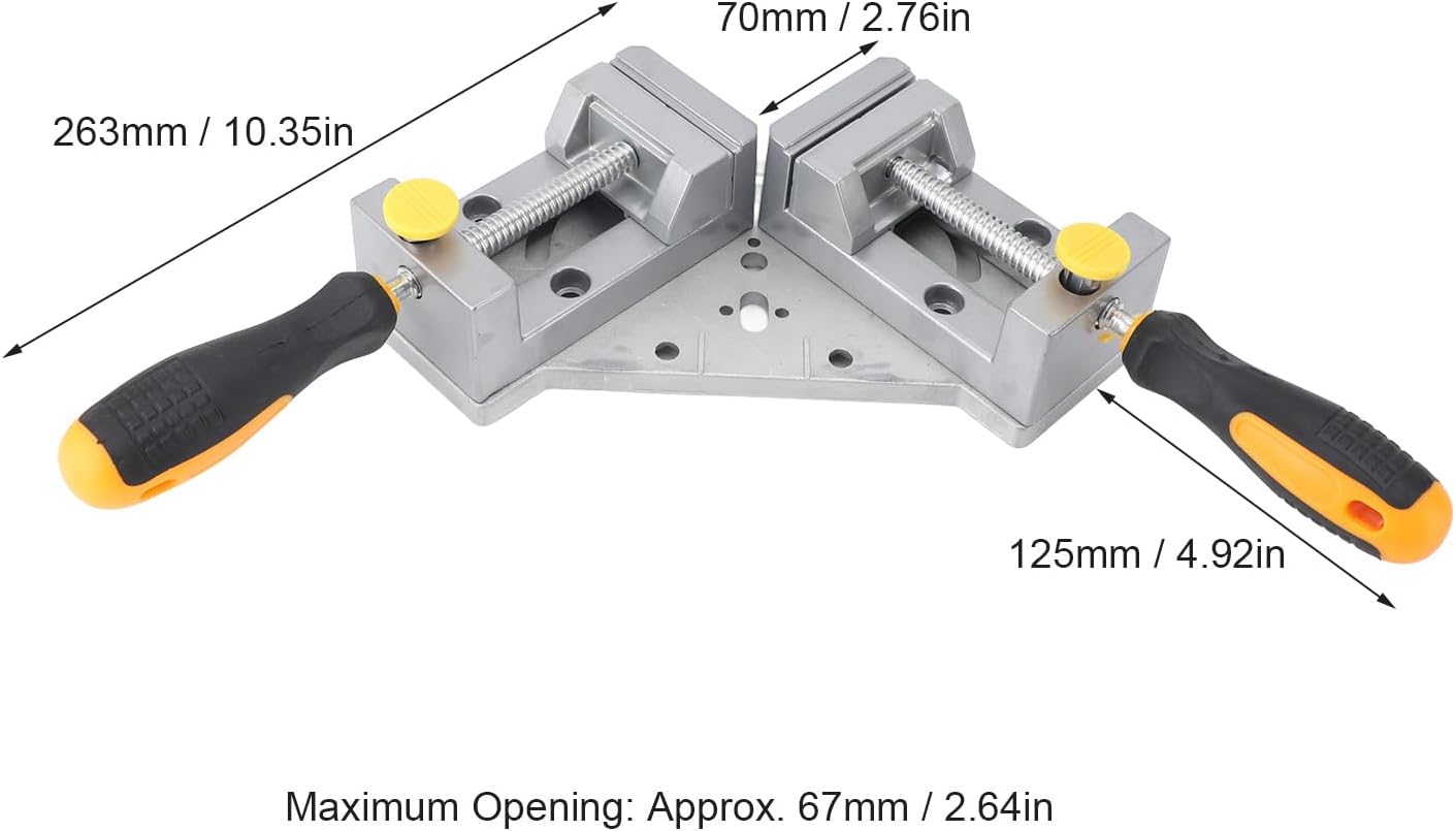 Corner Clamp,90 Degree Right Angle Clamp,Double Handle Corner Clamp - and Portable Tool for DIY Enthusiasts and Woodworkers, Ideal for Various Joining Works