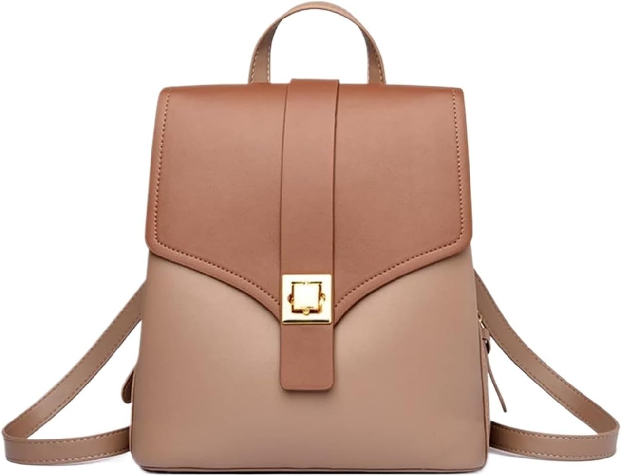 Leather Backpack Color Youth Travel Small Anti-theft Lock Buckle Foreign Women's Bag(E)