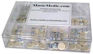 MUSICMEDIC.COM MEDIUM WOVEN CLARINET PADS - 100 PADS ASSORTMENT. SUPPLIES FOR WOODWIND REPAIR