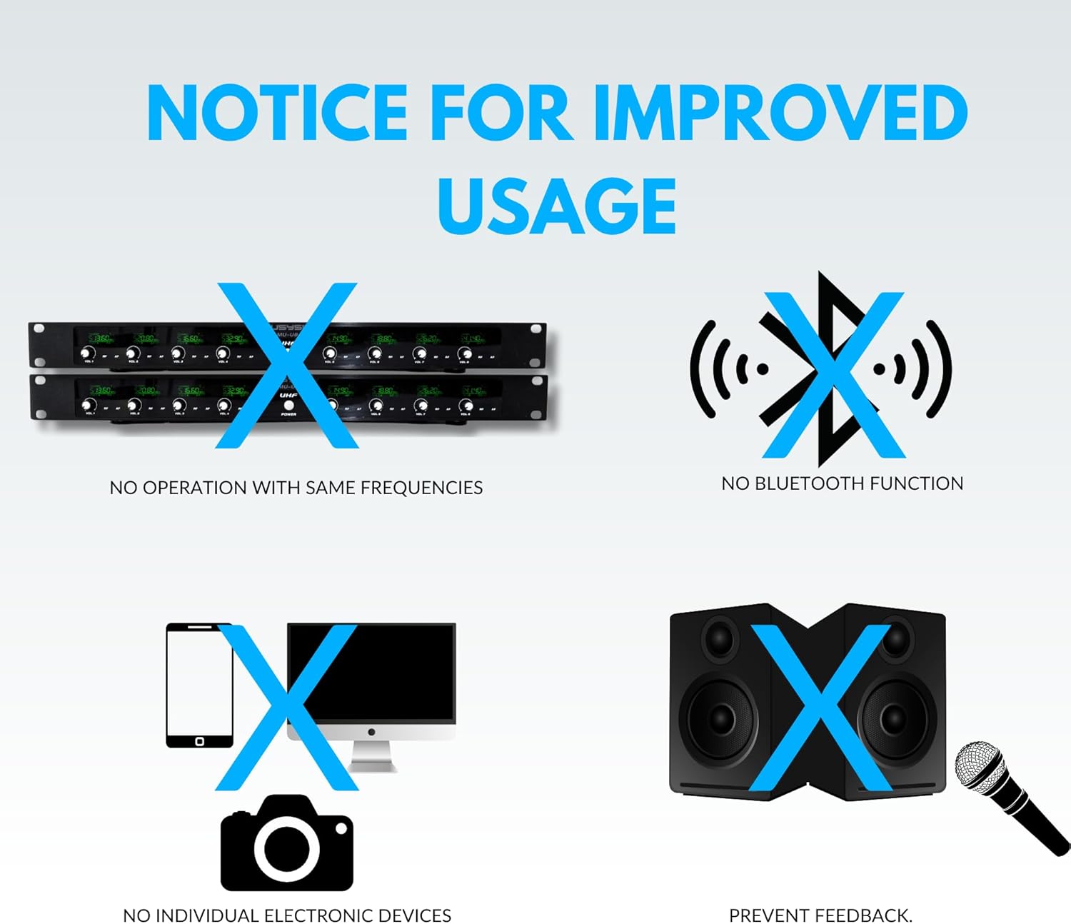 MUSYSIC 8-Channel Professional Wireless UHF Microphone System, 300ft Range Fixed Frequency Bodypack Headset/Lapel Microphones for Singing, Karaoke, Church, DJ (Frequency Set 2)