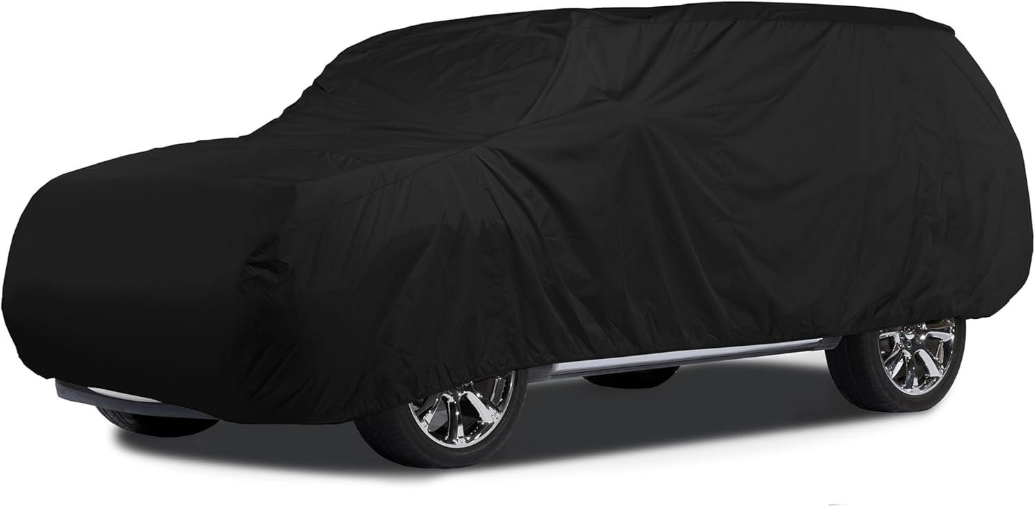 Covermates Contour Fit Car Cover - Heavy-Duty Polyester, Mesh Vent, Elastic Hem, Vehicle Covers, Black