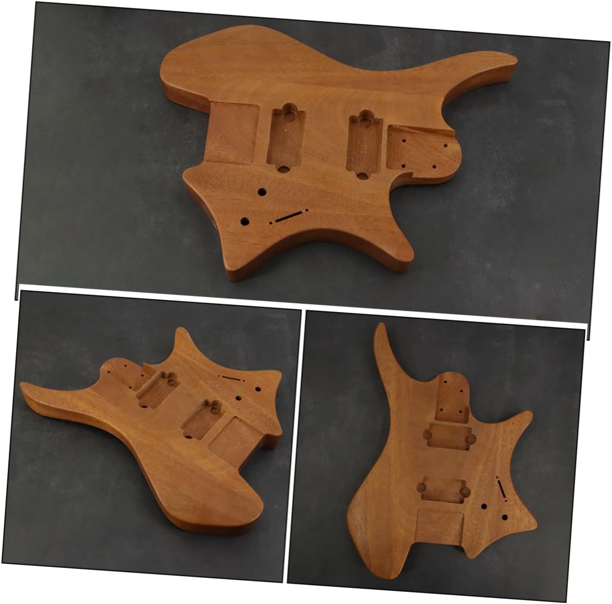 Totority Unfinished Electric Guitar Body Versatile Guitar Accessory for Custom Projects Headless Design for Easy Tuning for Authentic Warm Tones Suitable for Various Music Styles