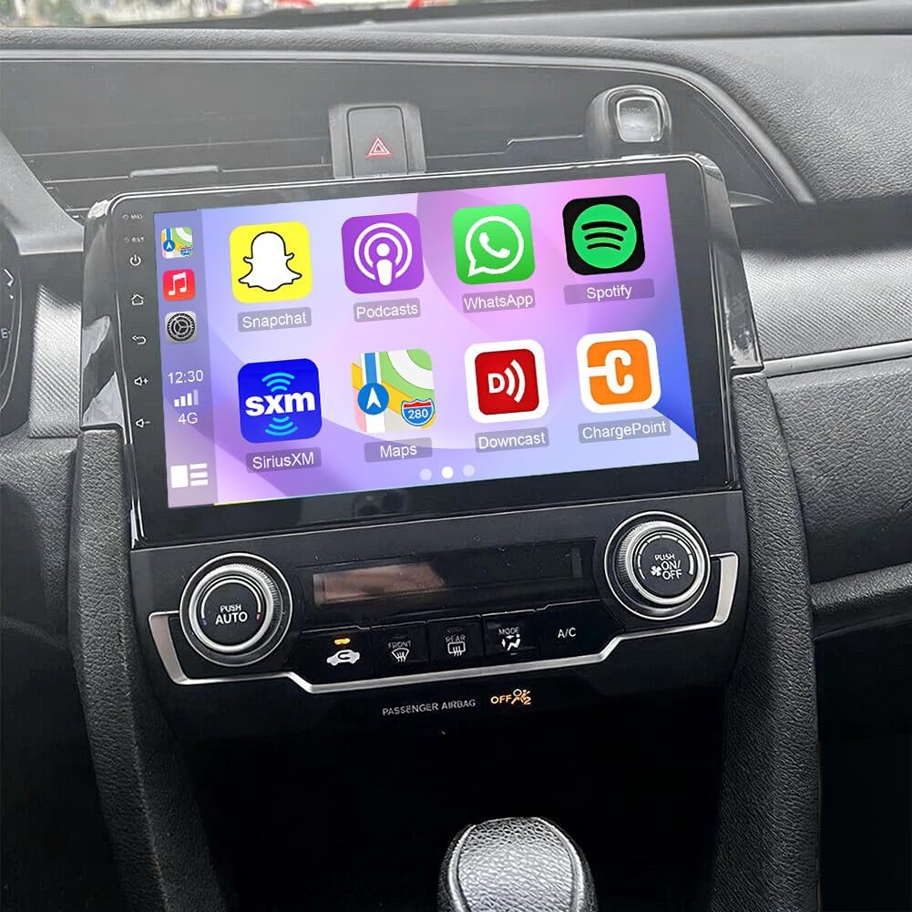 2+32G Car Stereo for Civic 2016-2020 with Wireless Carplay&Android Auto,9 Inch Android 13 Touchscreen Bluetooth Car Radio with GPS, WiFi, FM Radio,Backup Camera,SWC,MIC