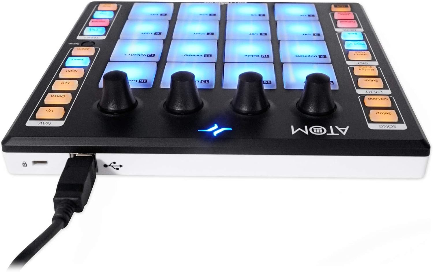 PRESONUS ATOM 16 Pad USB MIDI RGB DJ Controller + Software + Headphones + Mic + Cable