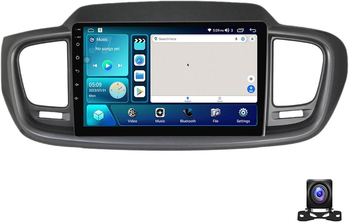 Android 12 Double Din Car Stereo 9 Inch Touch Screen Radio with GPS Navigation Bluetooth FM Radio Receiver for KIA Sorento 2014~2017 Support Carplay/Auto/DSP/RDS