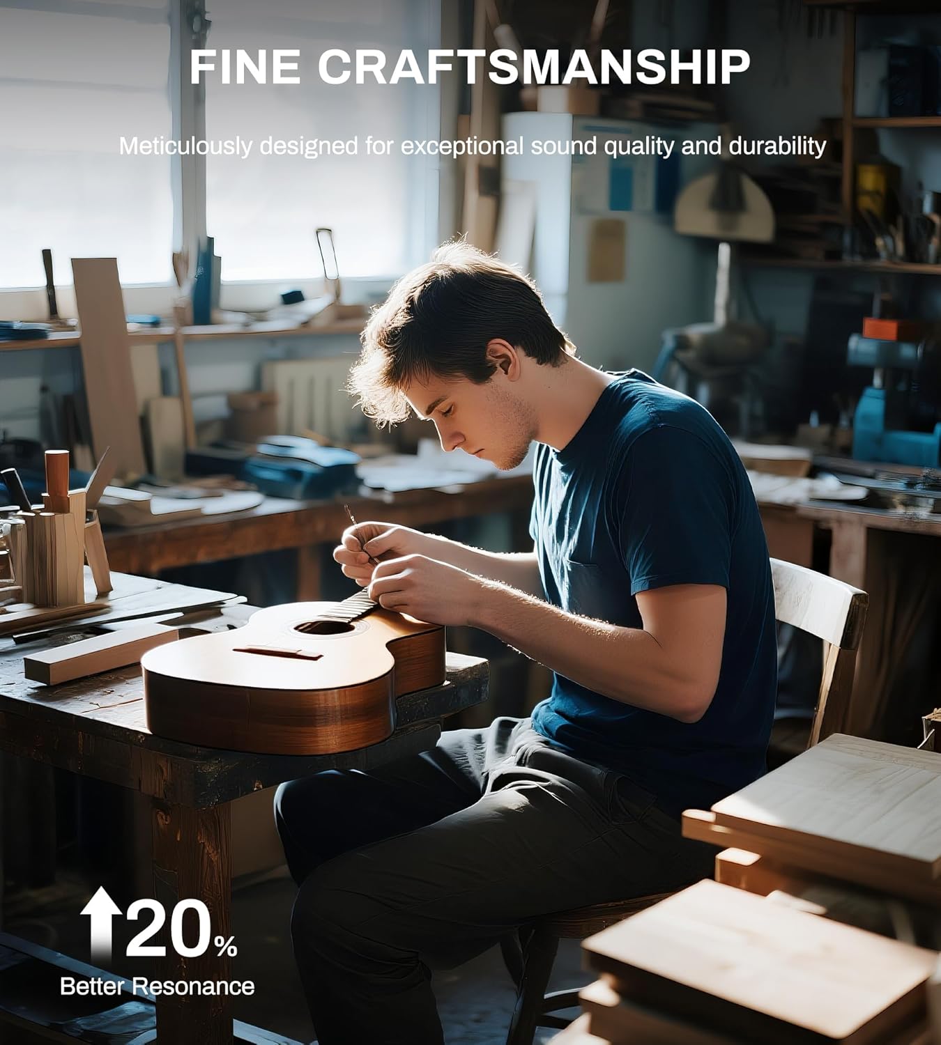 Vangoa Dreadnought Acoustic Guitar 41 inch Set, Full Size Steel String Acoustic Guitar Starter Bundle, 6 String Guitarra for Beginners Adults, Moonlight Burst