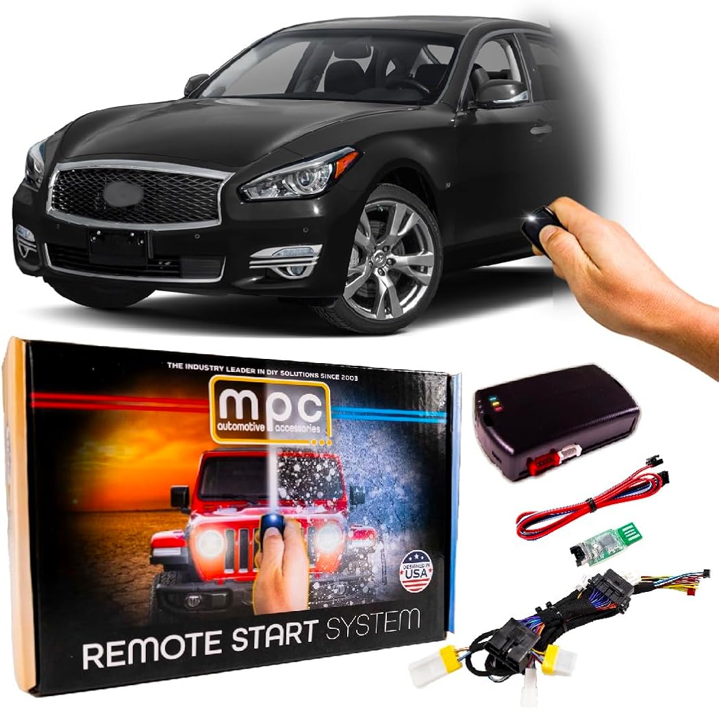 MPC OEM Remote Activated Remote Start Kit Compatible with 2014-2018 Infiniti Q70 - Push-to-Start - T-Harness - Firmware Preloaded