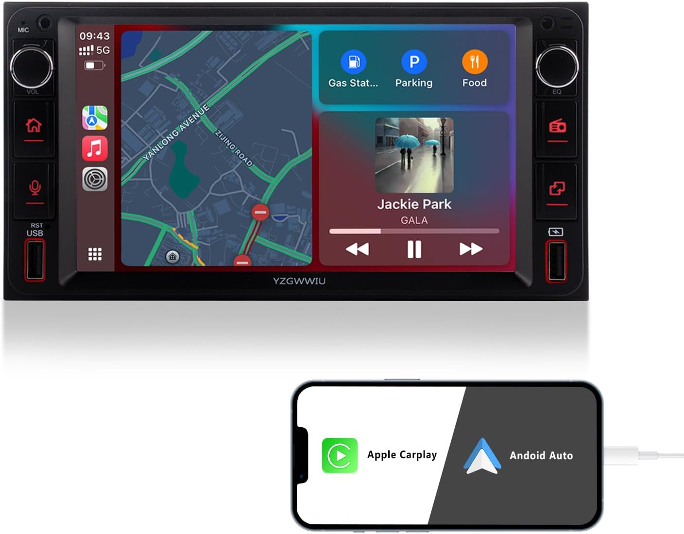 Car Radio for Toyota VIOS Crown Upgrade Multimedia Player MP5 Built-in Carplay and Andriod Auto BT for Camry Corolla RAV4 4Runner 2003-2009 Tundra 2003-2006 Sequoia 2003-2007