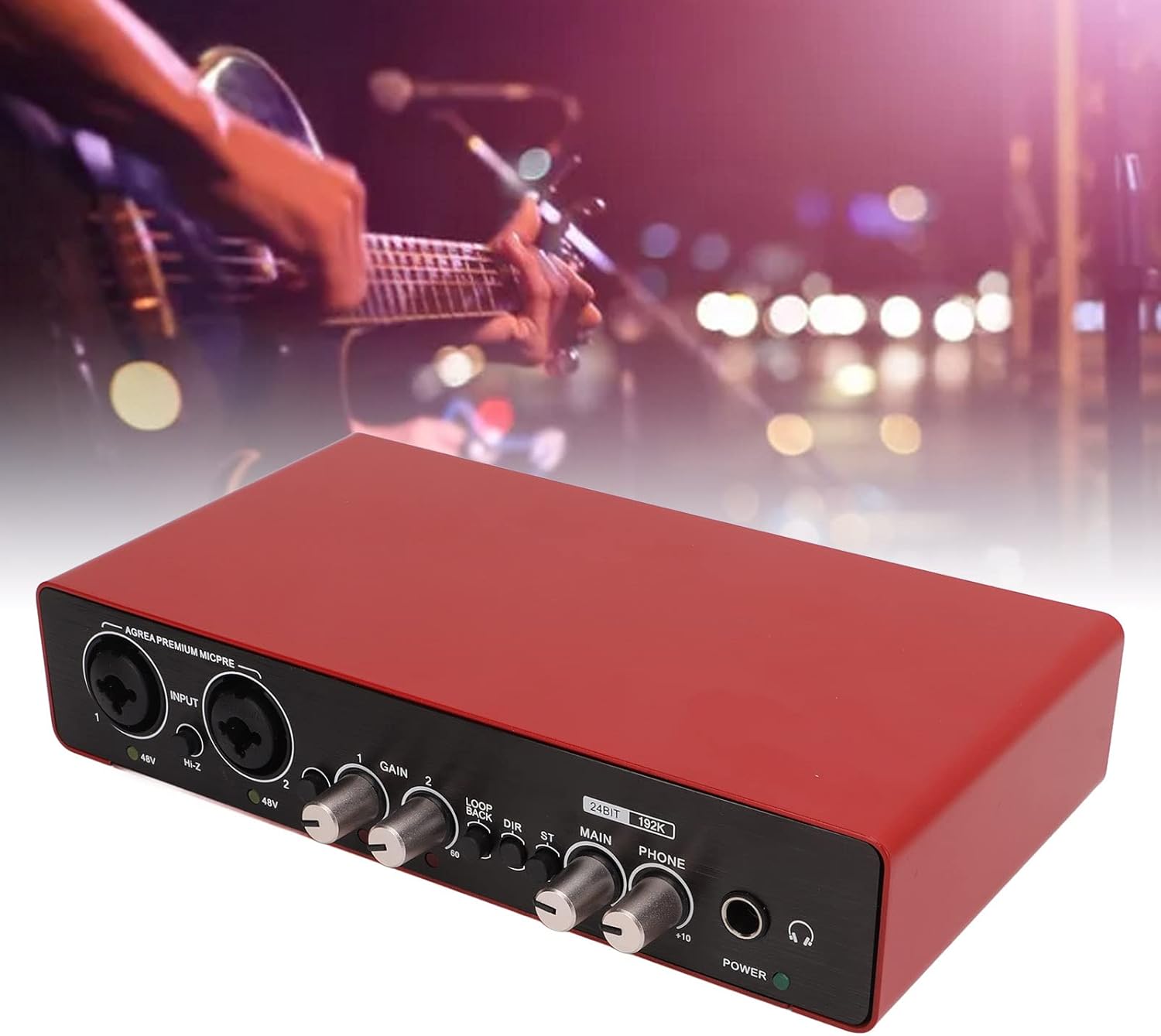 USB Sound Card,External Sound Card for Laptop,24 Bit 192kH HD Sound Card with Gain Knob for PC Smartphones Guitars Mic Headphones,Low Cut High Pass Filter